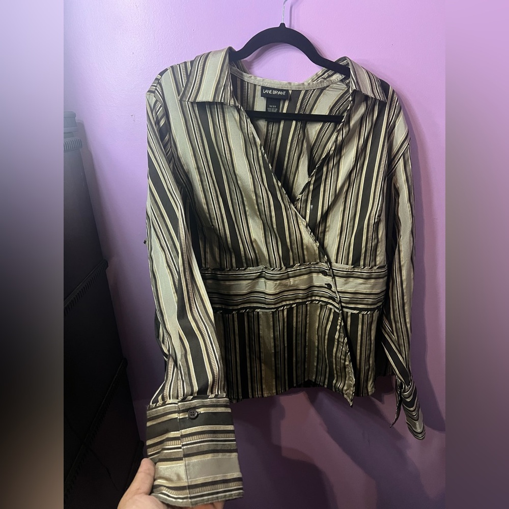 Lane Bryant Metallic Striped Top